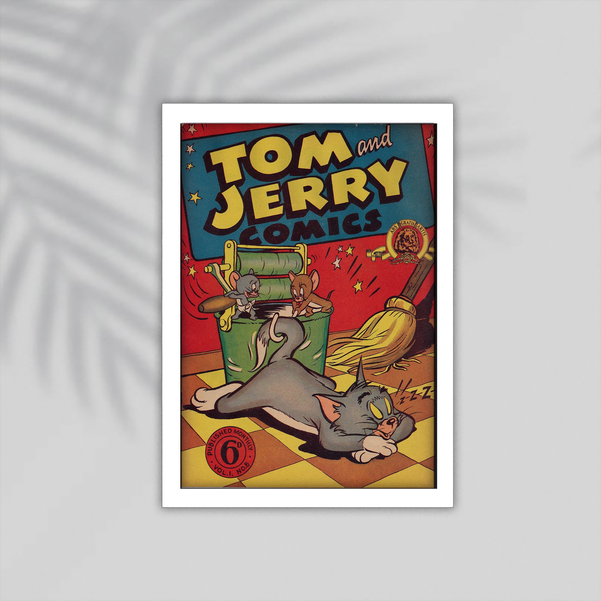 Tom Ang Jerry Cartoon Framed Poster