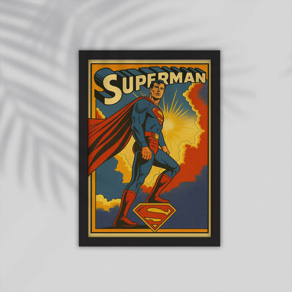 Superman Superhero Framed Poster