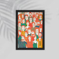 Girls Flower Simple drawings Framed Poster