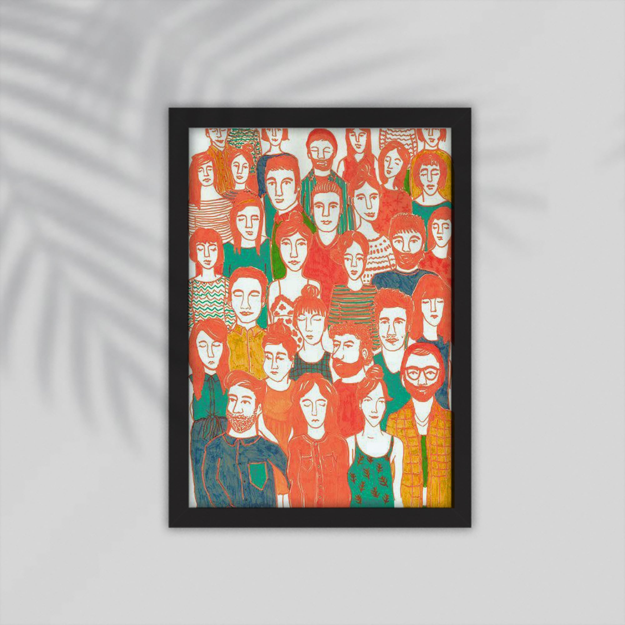 Girls Flower Simple drawings Framed Poster