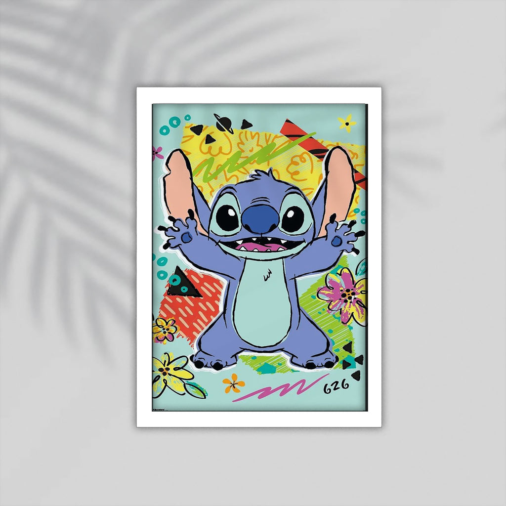 Stitch Cartoon Framed Poster