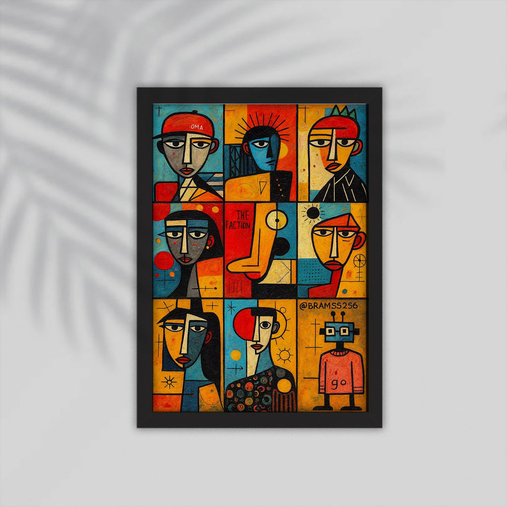 Faces Flower Simple drawings Framed Poster