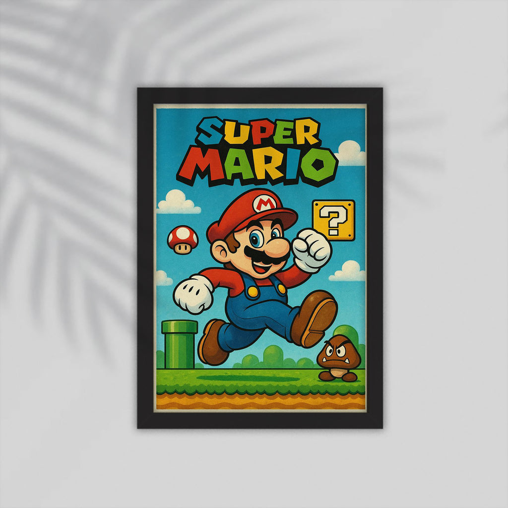 Mario Cartoon Framed Poster