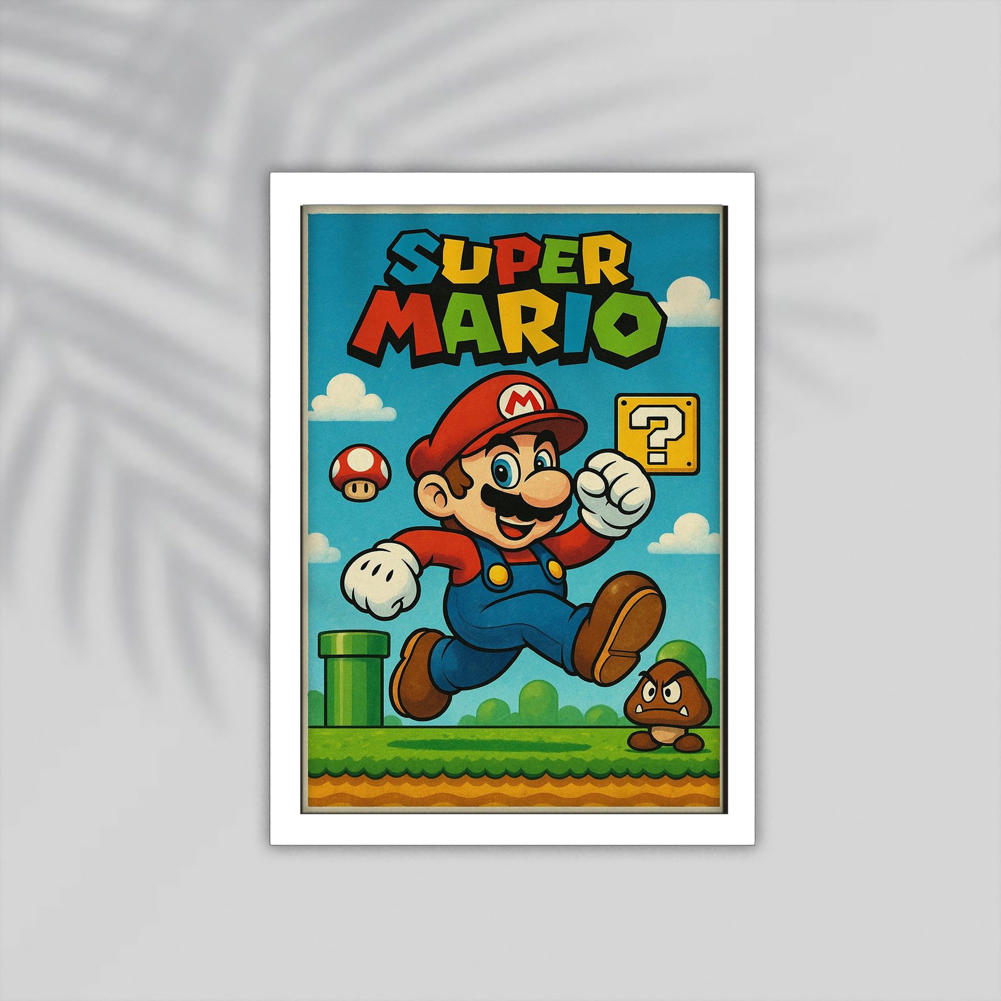 Mario Cartoon Framed Poster