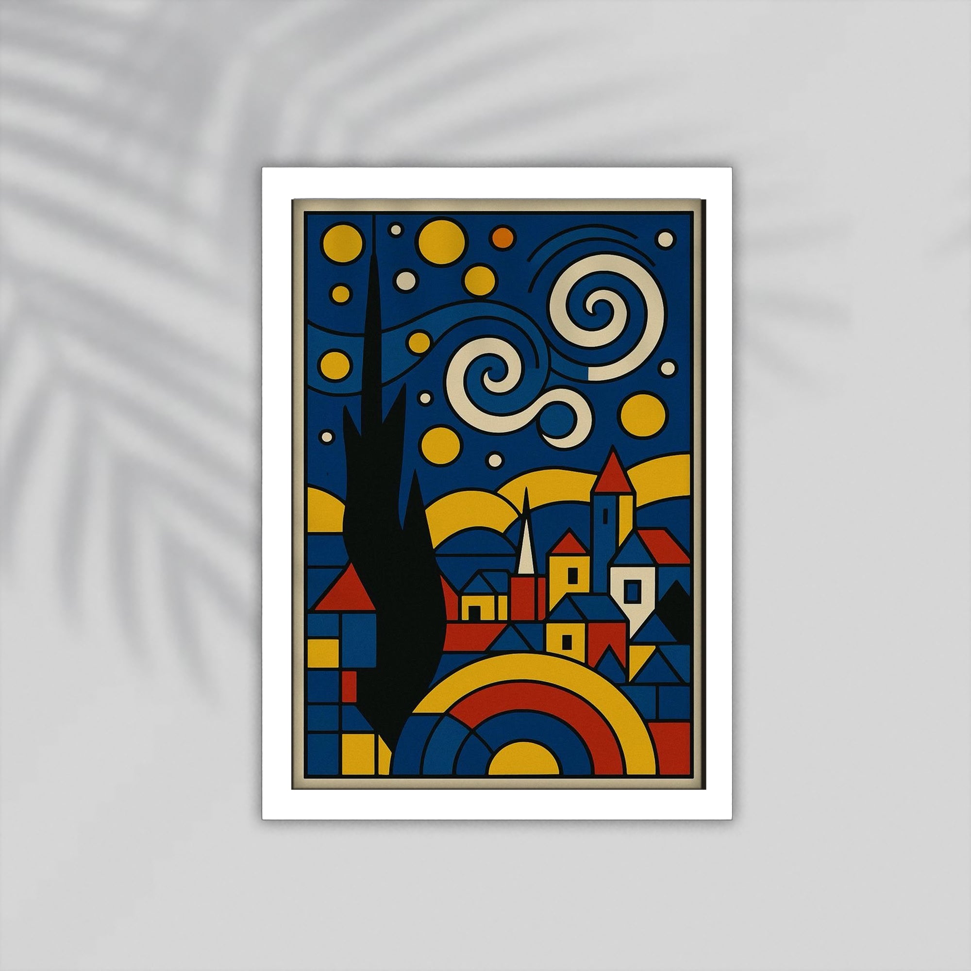 Starry Night Simple drawings Framed Poster
