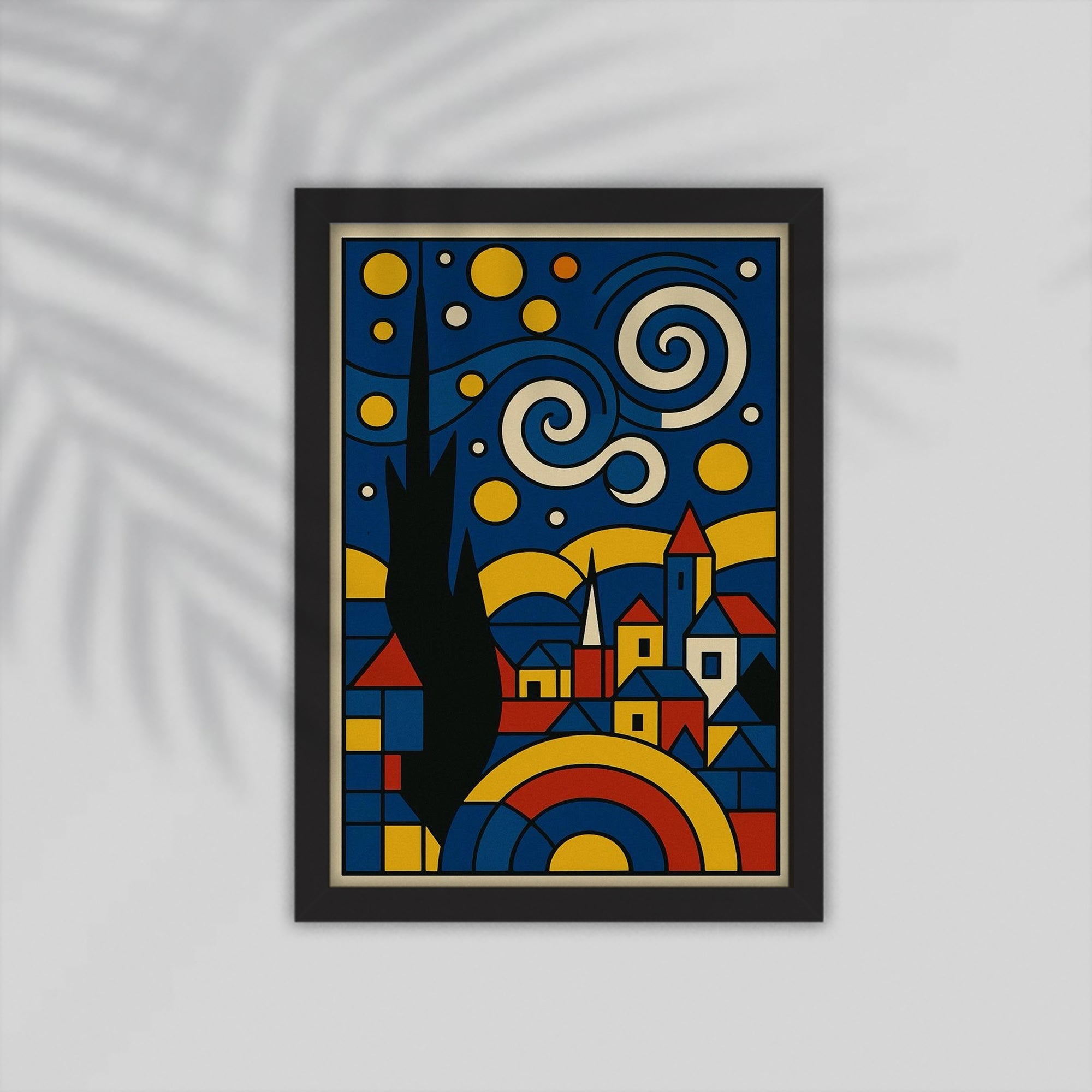 Starry Night Simple drawings Framed Poster