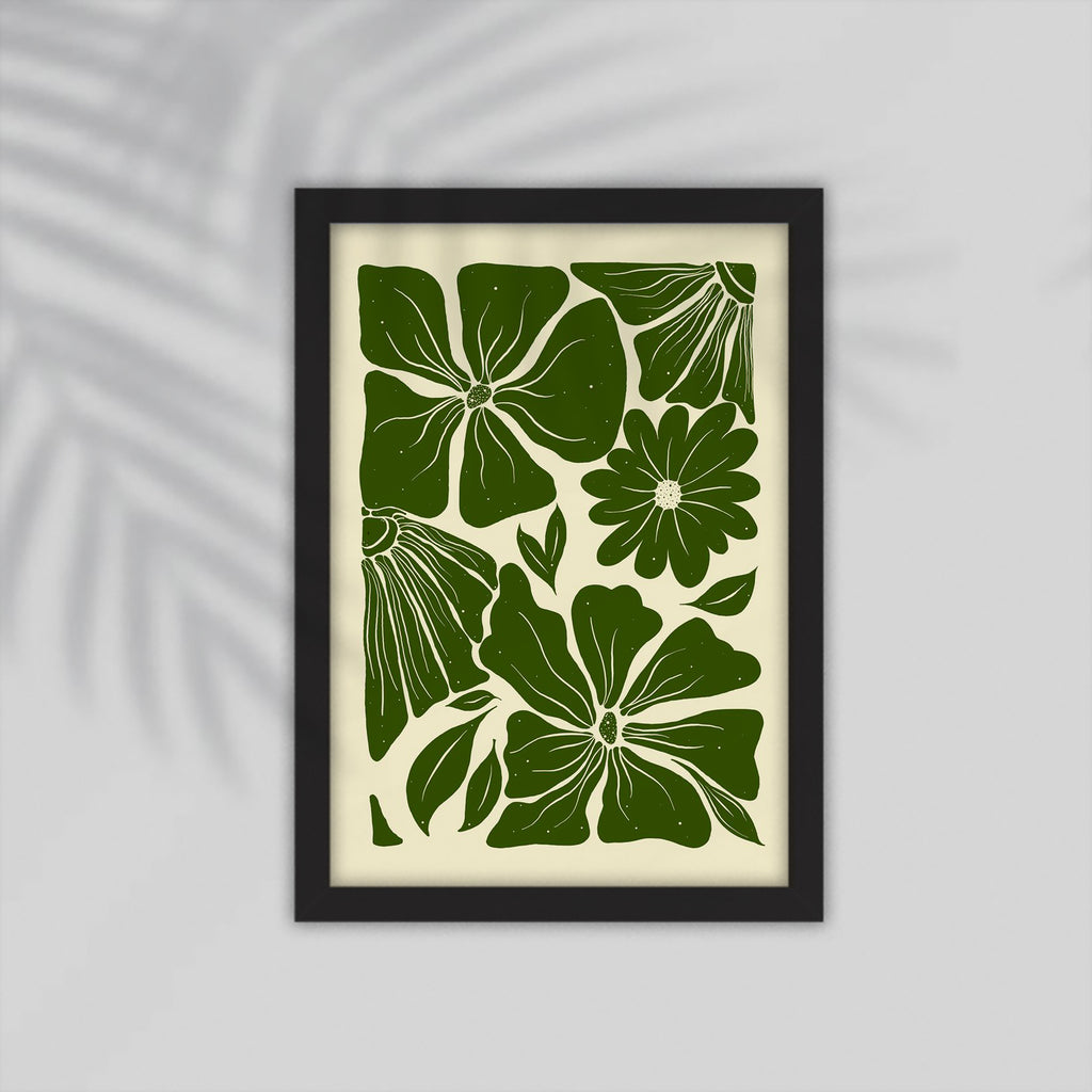 Green Flower Framed Poster