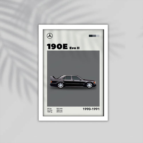 190E Car Framed Poster