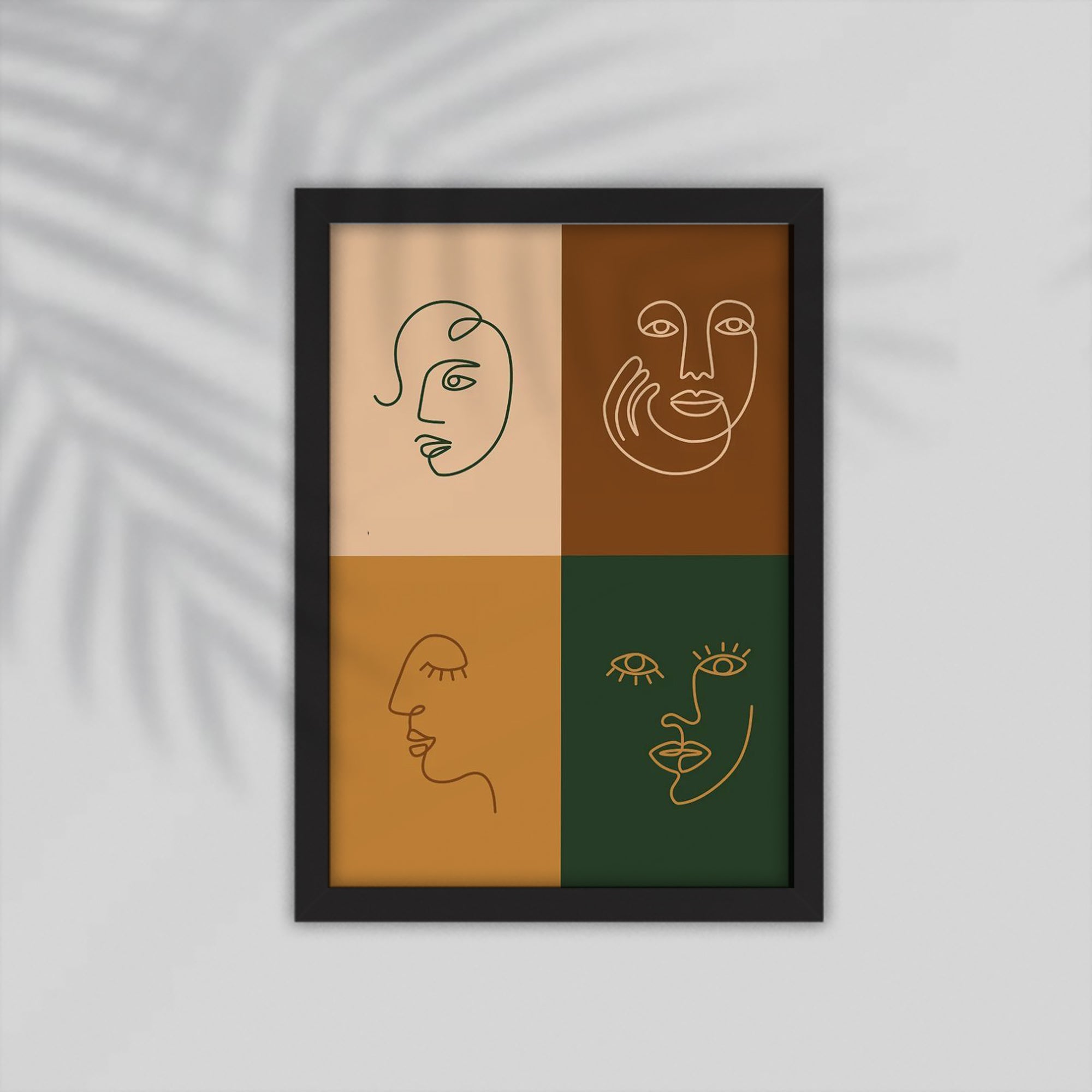Faces Simple drawings Framed Poster