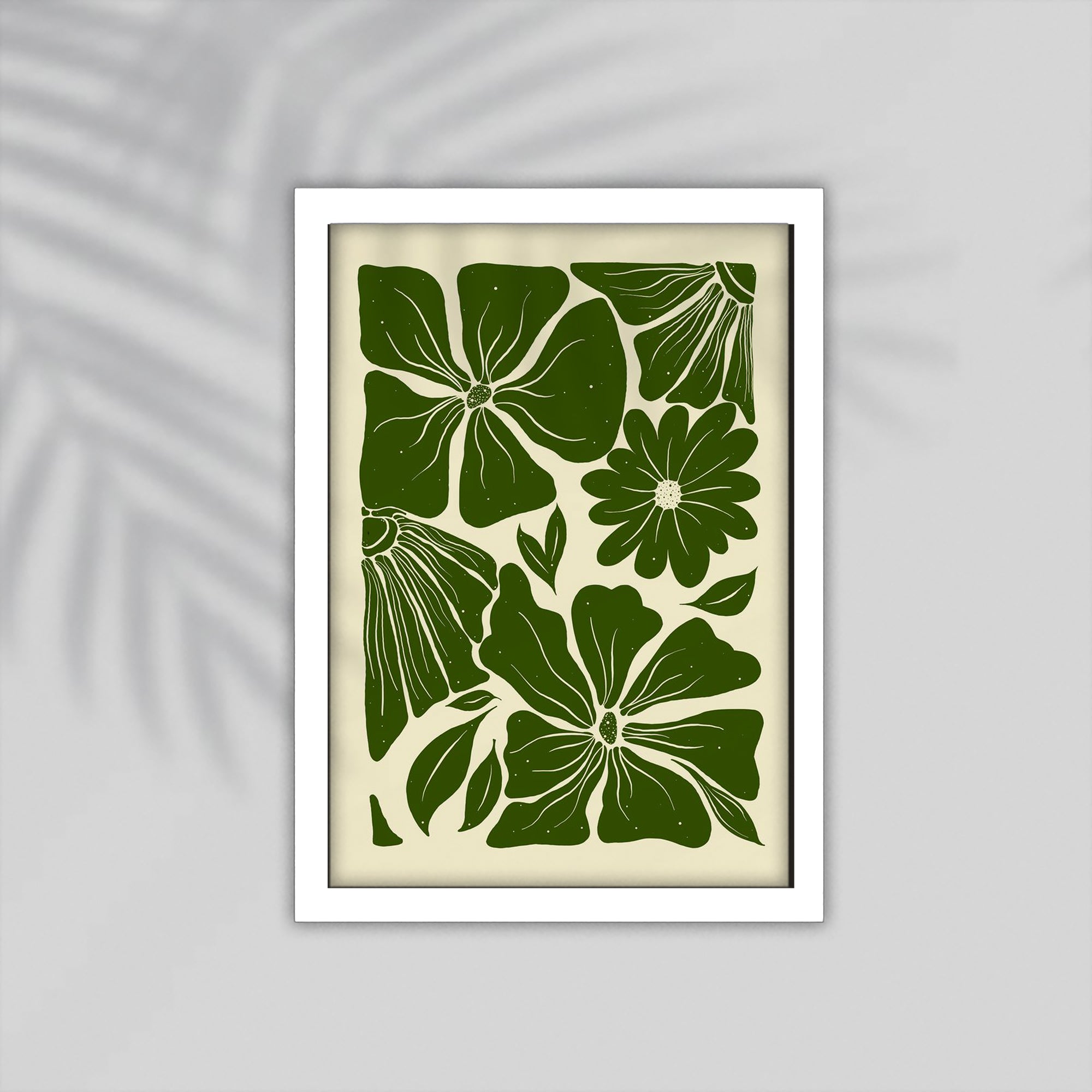 Green Flower Framed Poster