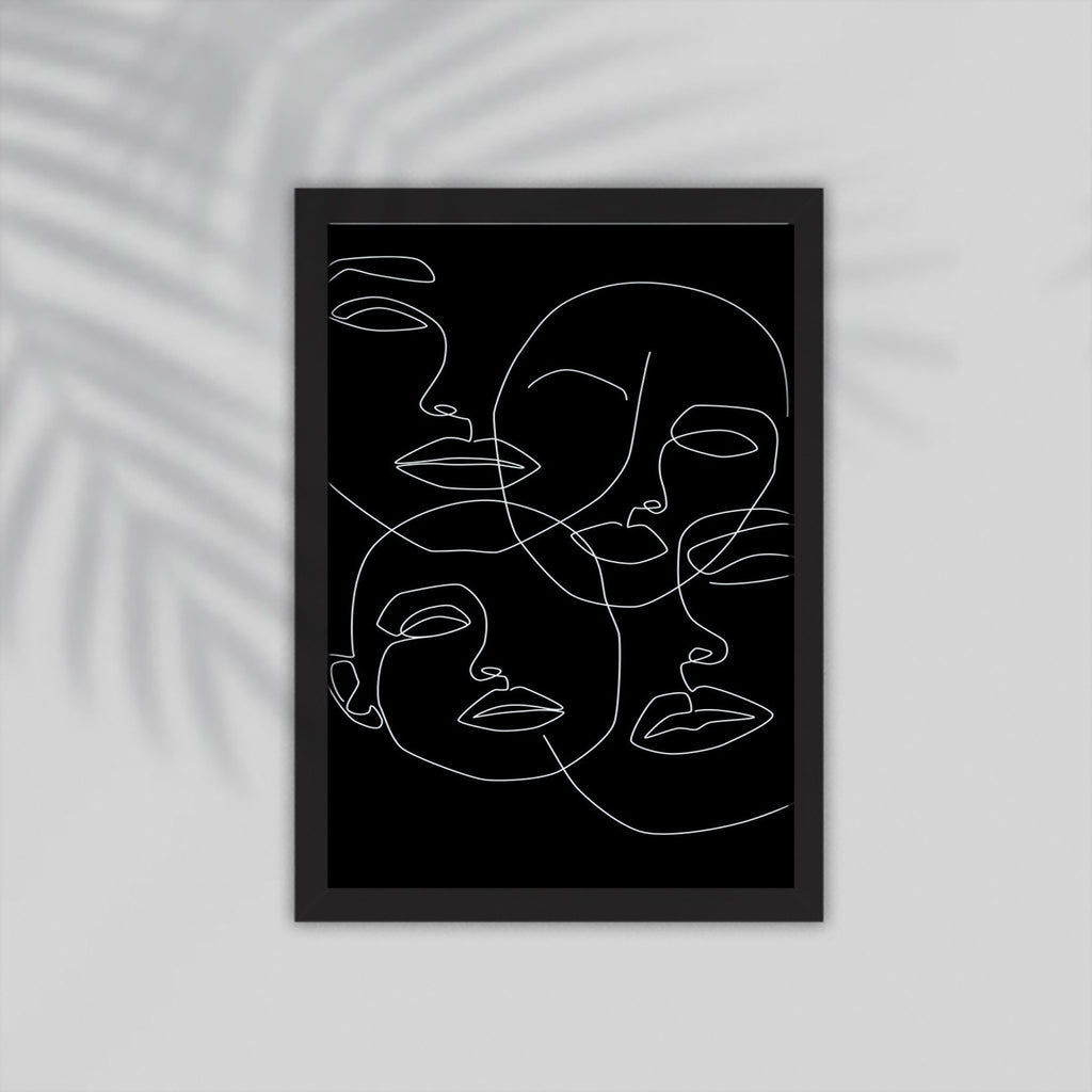 Faces Simple drawings Framed Poster