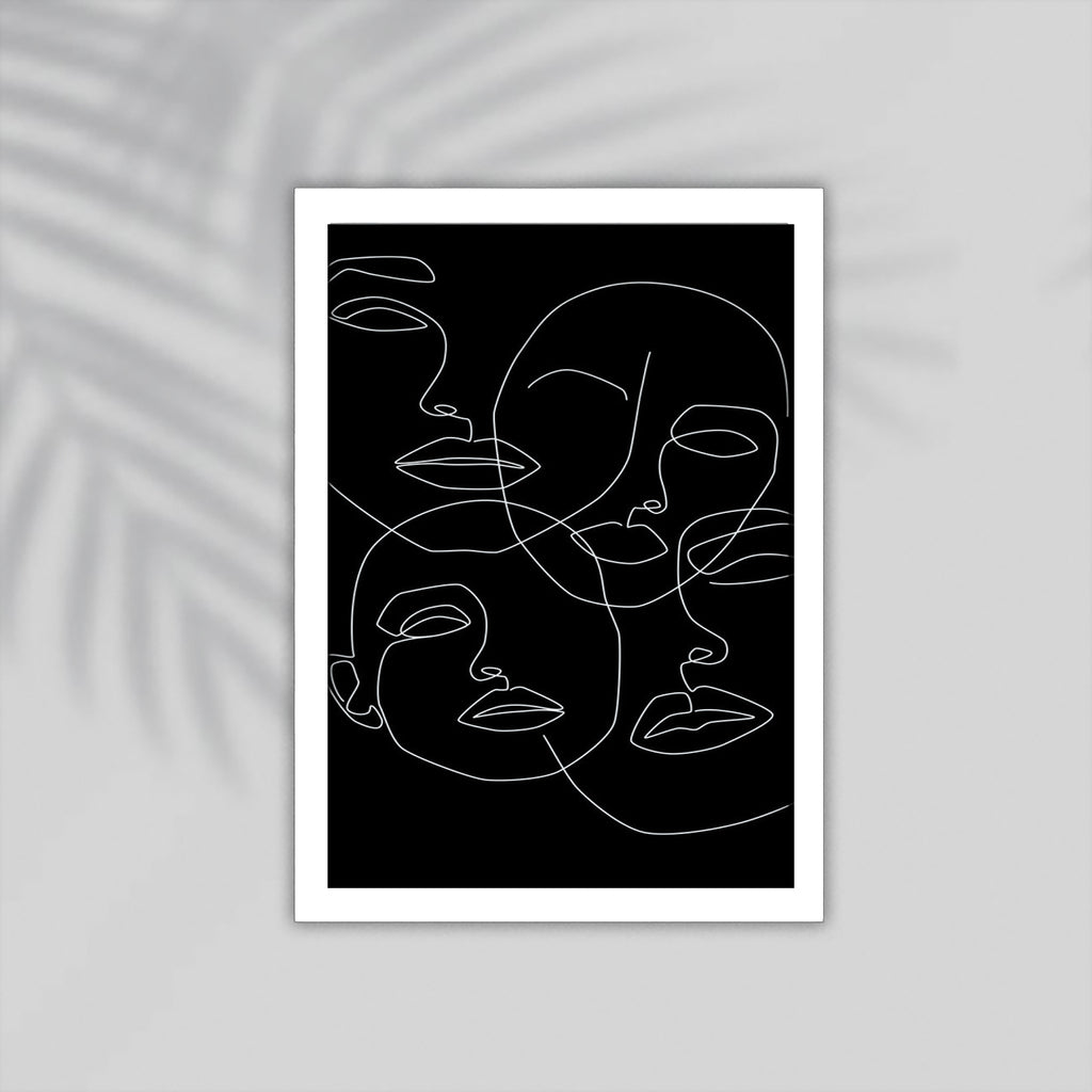 Faces Simple drawings Framed Poster