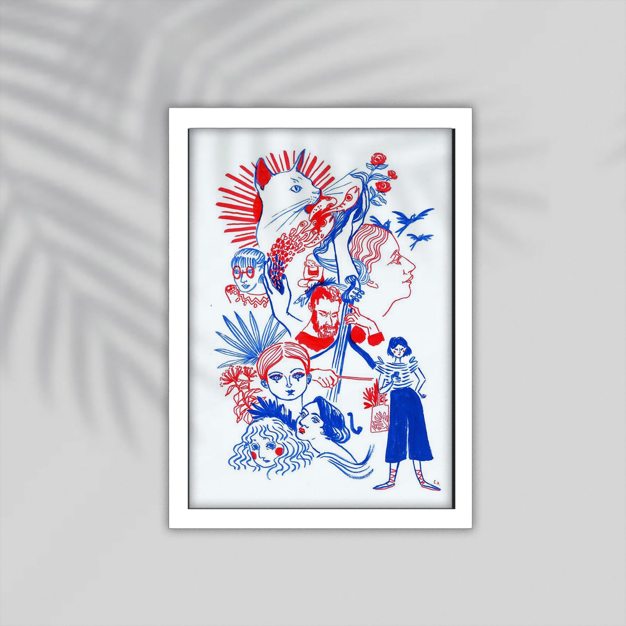 Girls Simple drawings Framed Poster