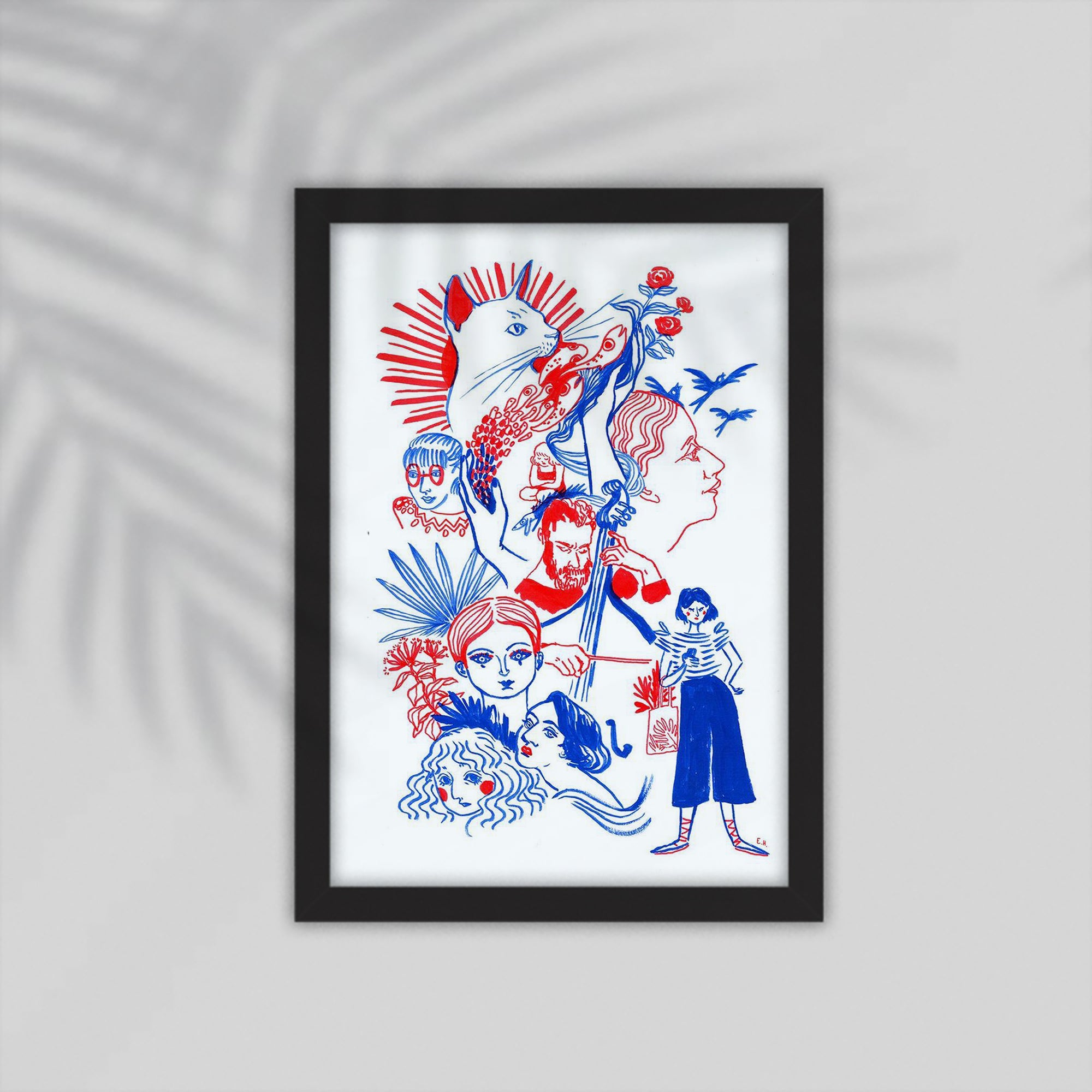 Girls Simple drawings Framed Poster