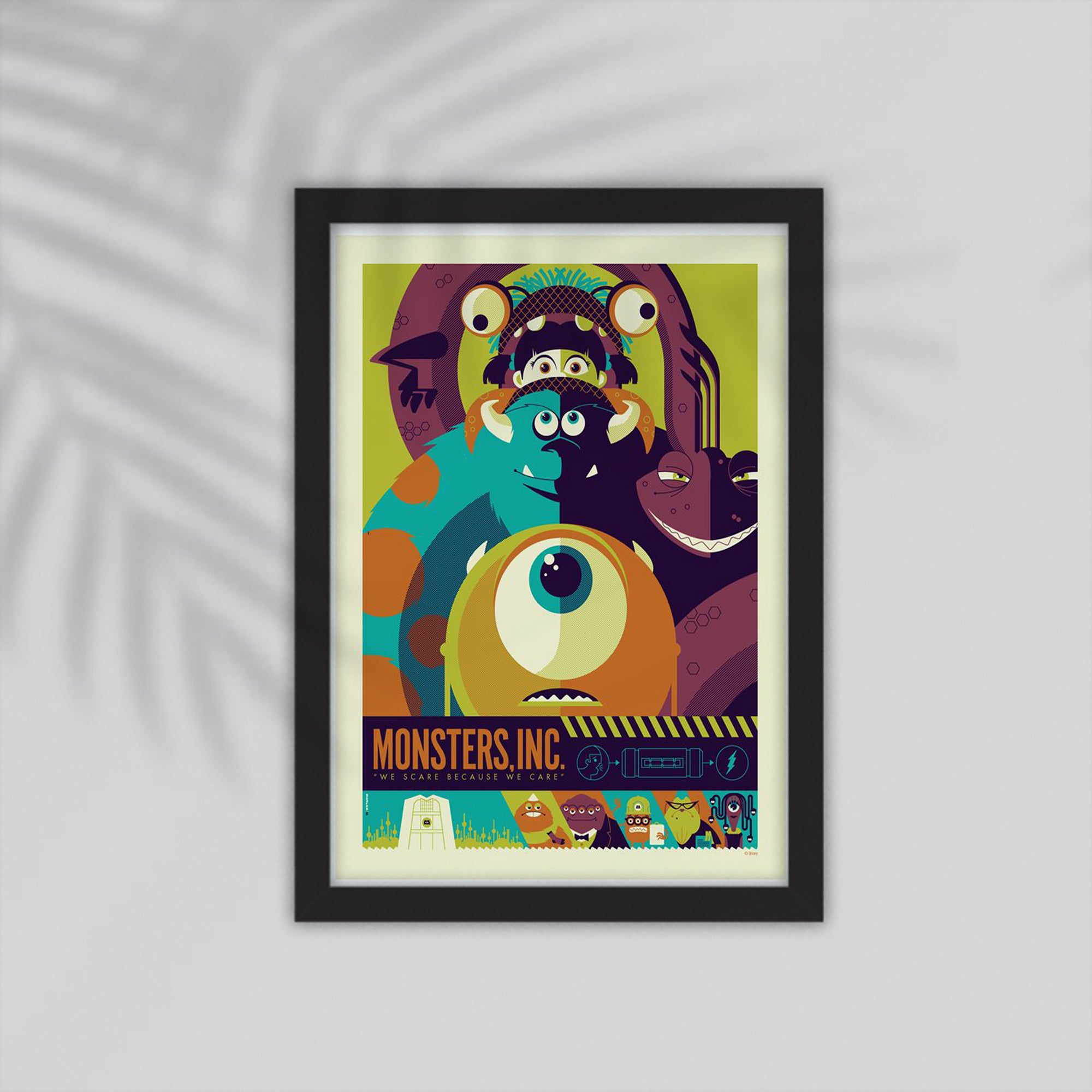Monster Inc Cartoon Framed Poster
