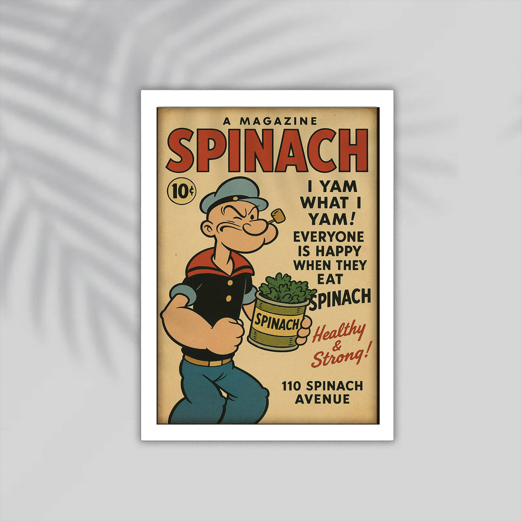Spinach Comic Framed Poster
