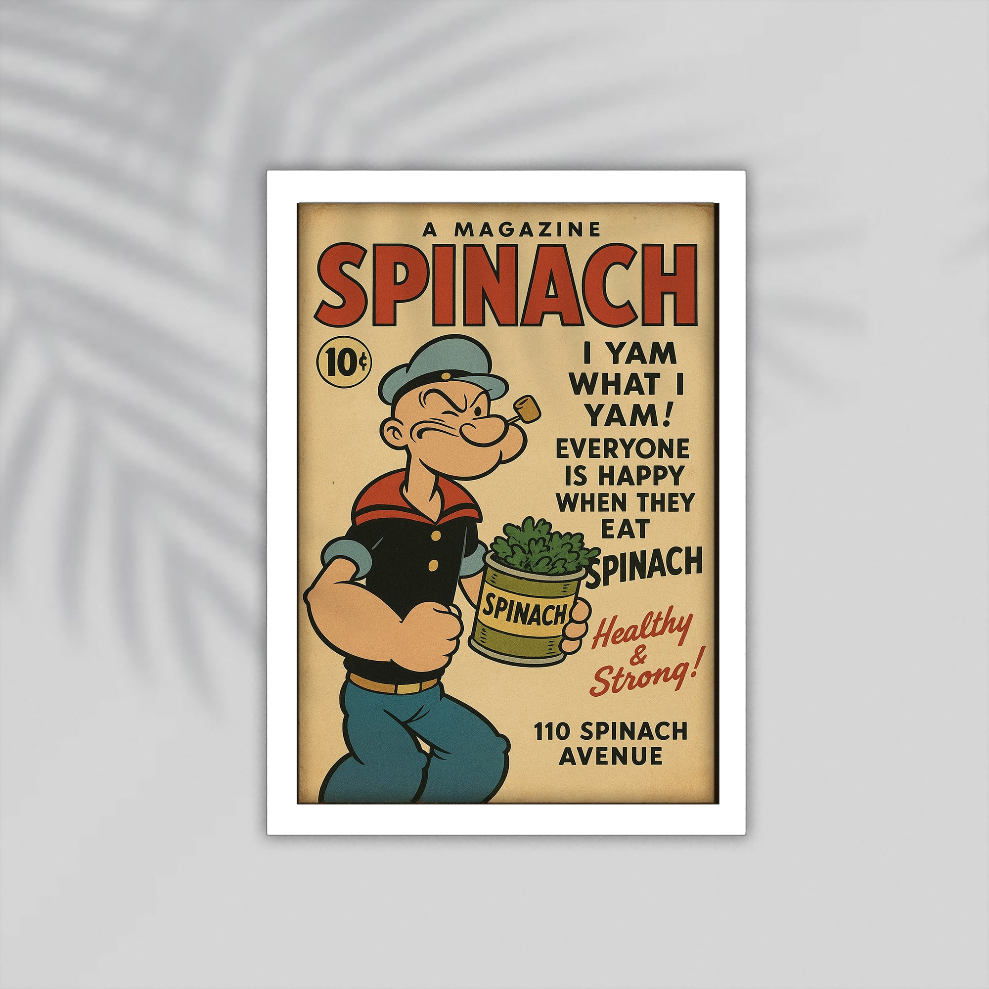 Spinach Comic Framed Poster