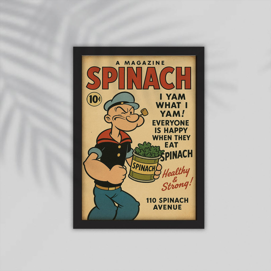 Spinach Comic Framed Poster