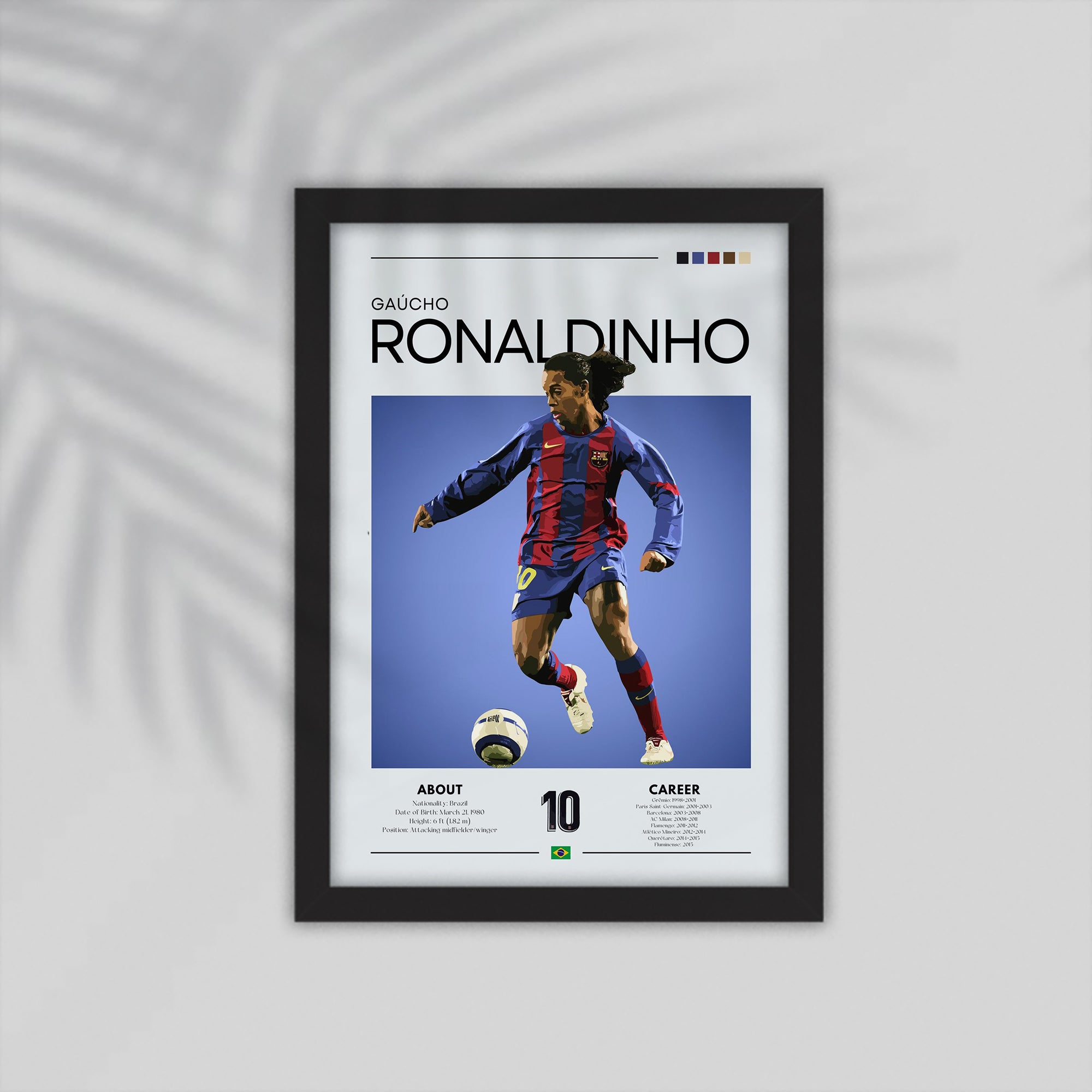 Ronaldinho Football Framed Poster