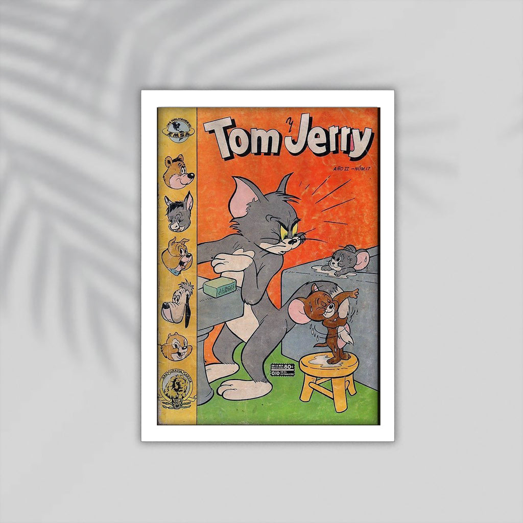 Tom And Jerry Cartoon Framed Poster