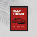BMW E30 m3 Car Framed Poster