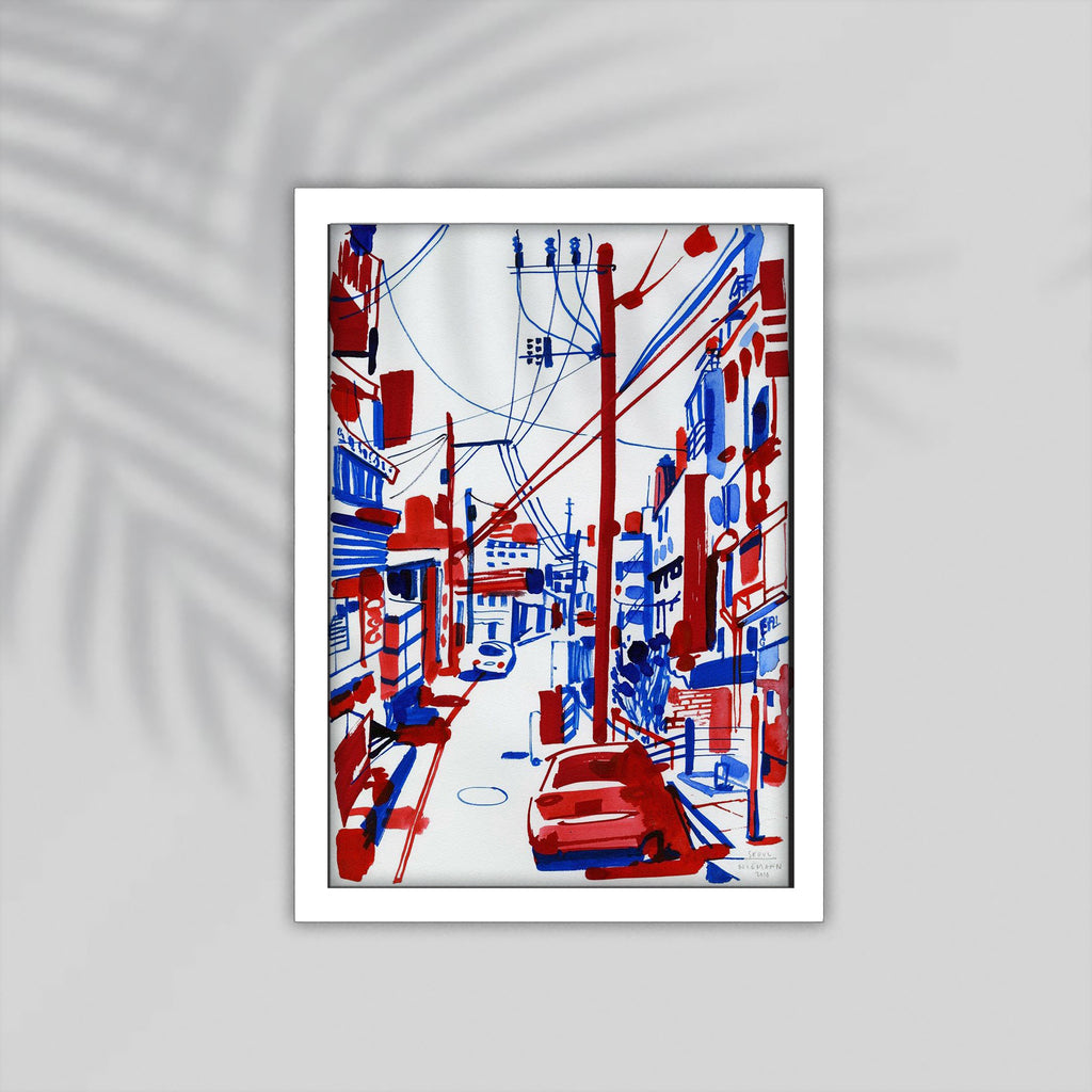 City Simple drawings Framed Poster