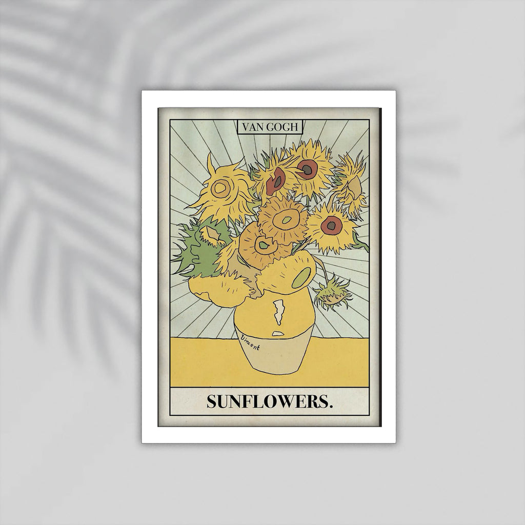 Sun Flower Art Framed Poster