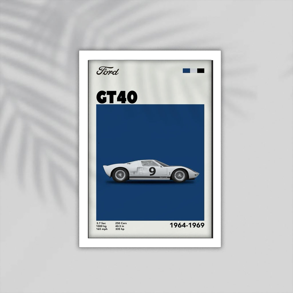 GT40 Car Framed Poster