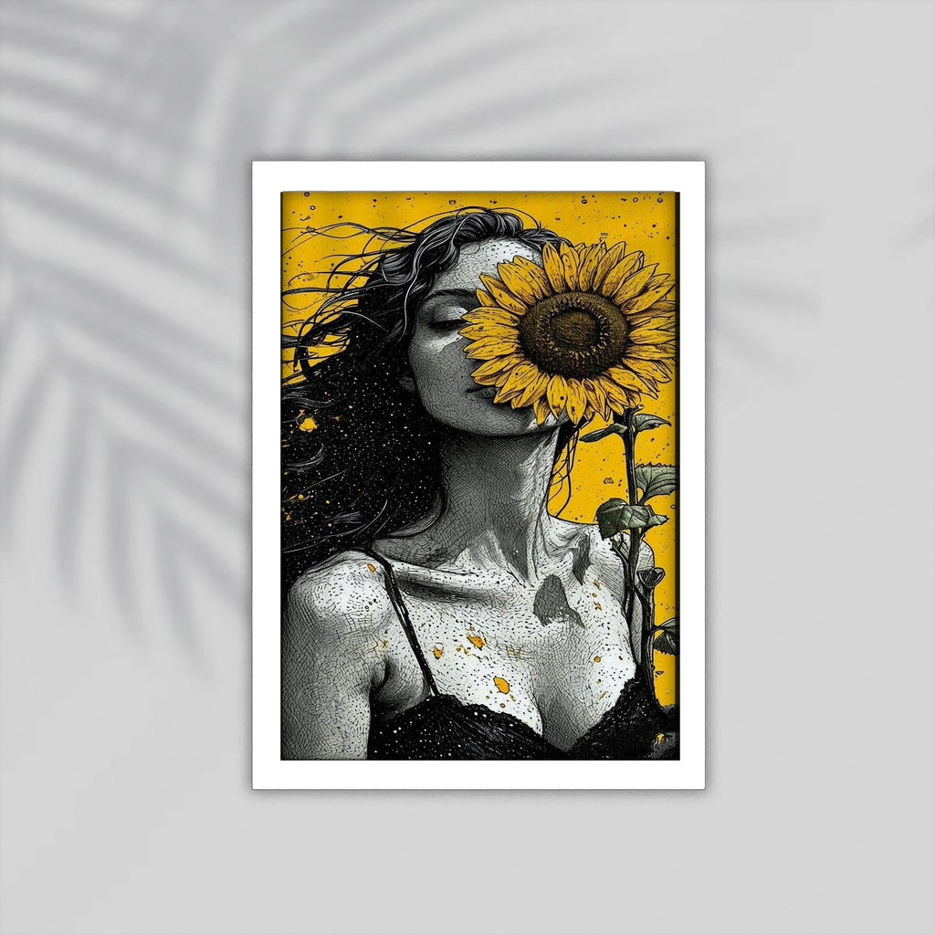 GirlFlower Art Framed Poster