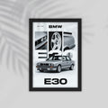 E30 Car Framed Poster