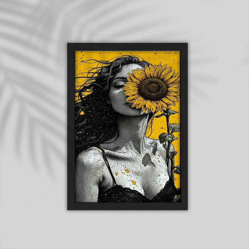 GirlFlower Art Framed Poster