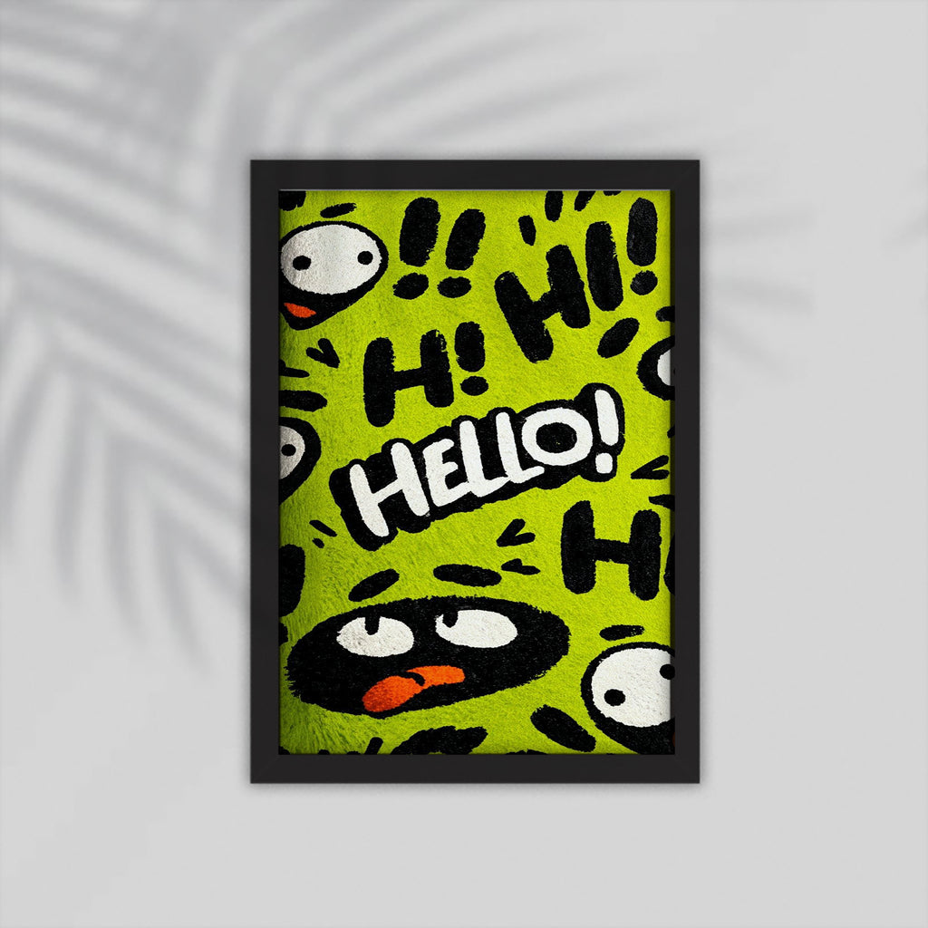 Hello Comic Framed Poster