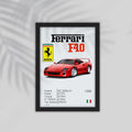 Fereri F40 Car Framed Poster