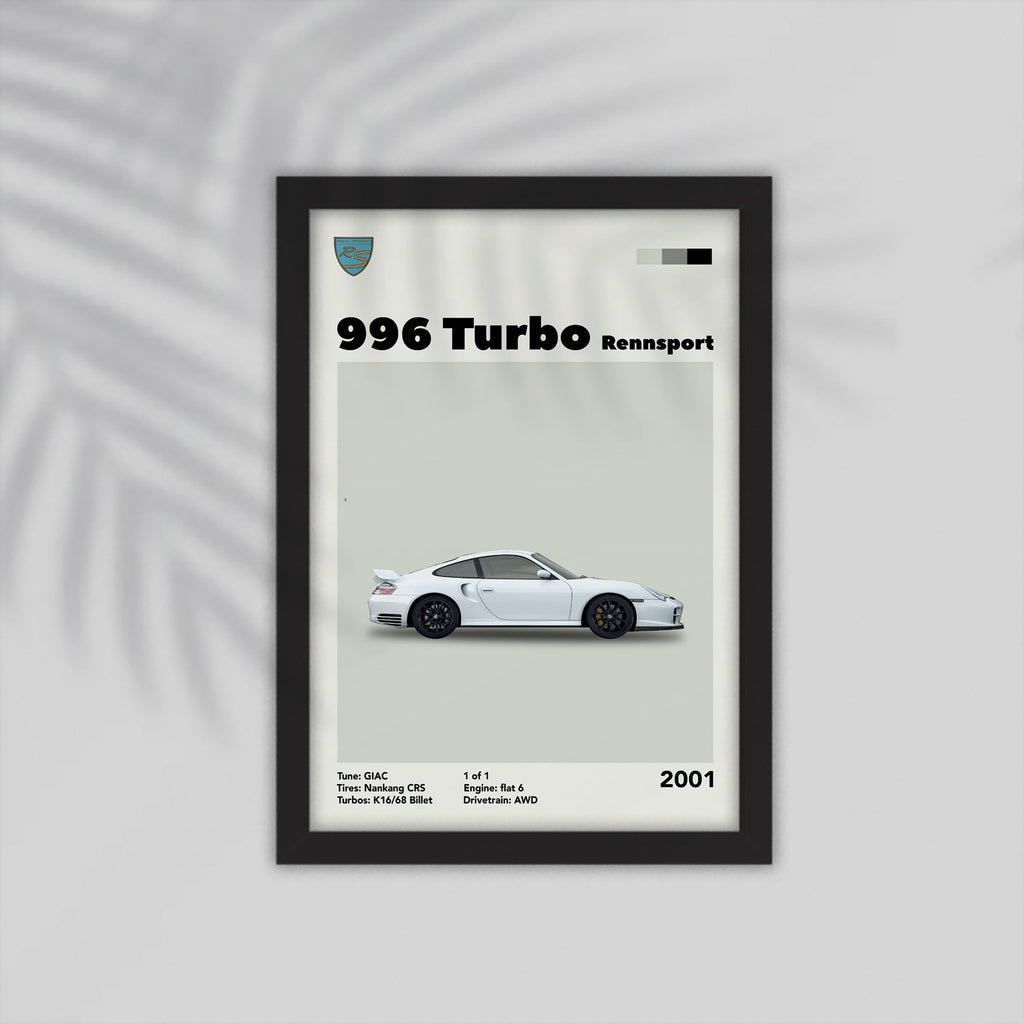 996 Turbo Car Framed Poster