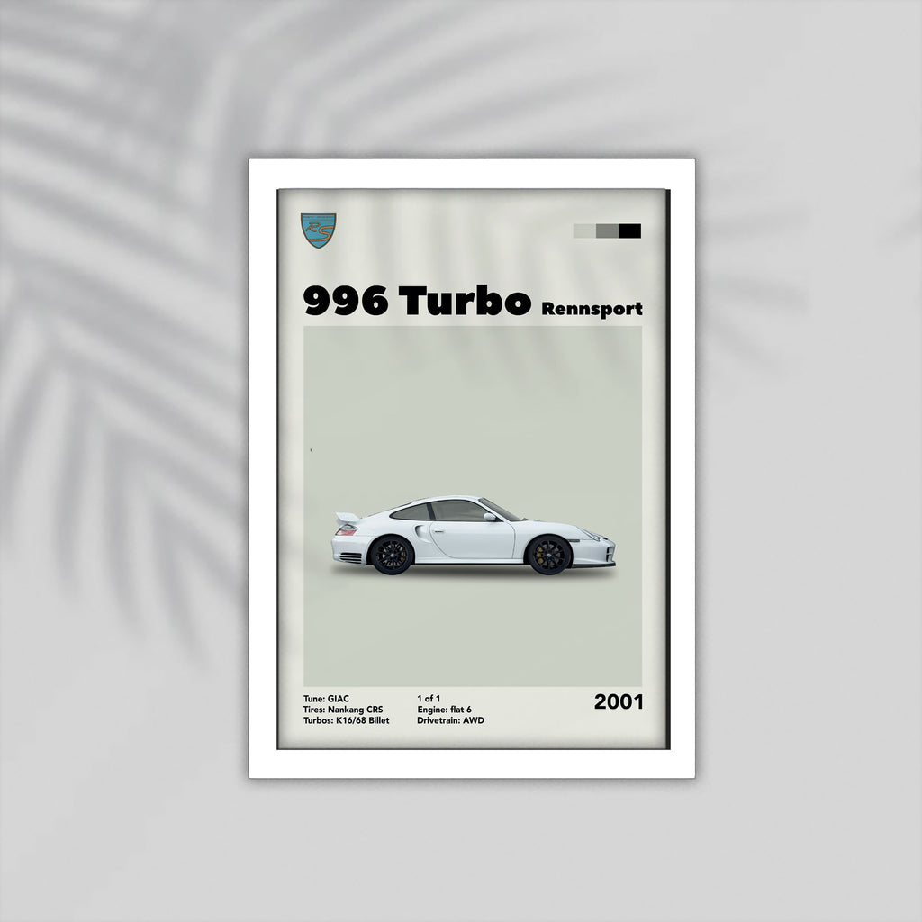 996 Turbo Car Framed Poster