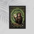 Moneky Arabic Framed Poster