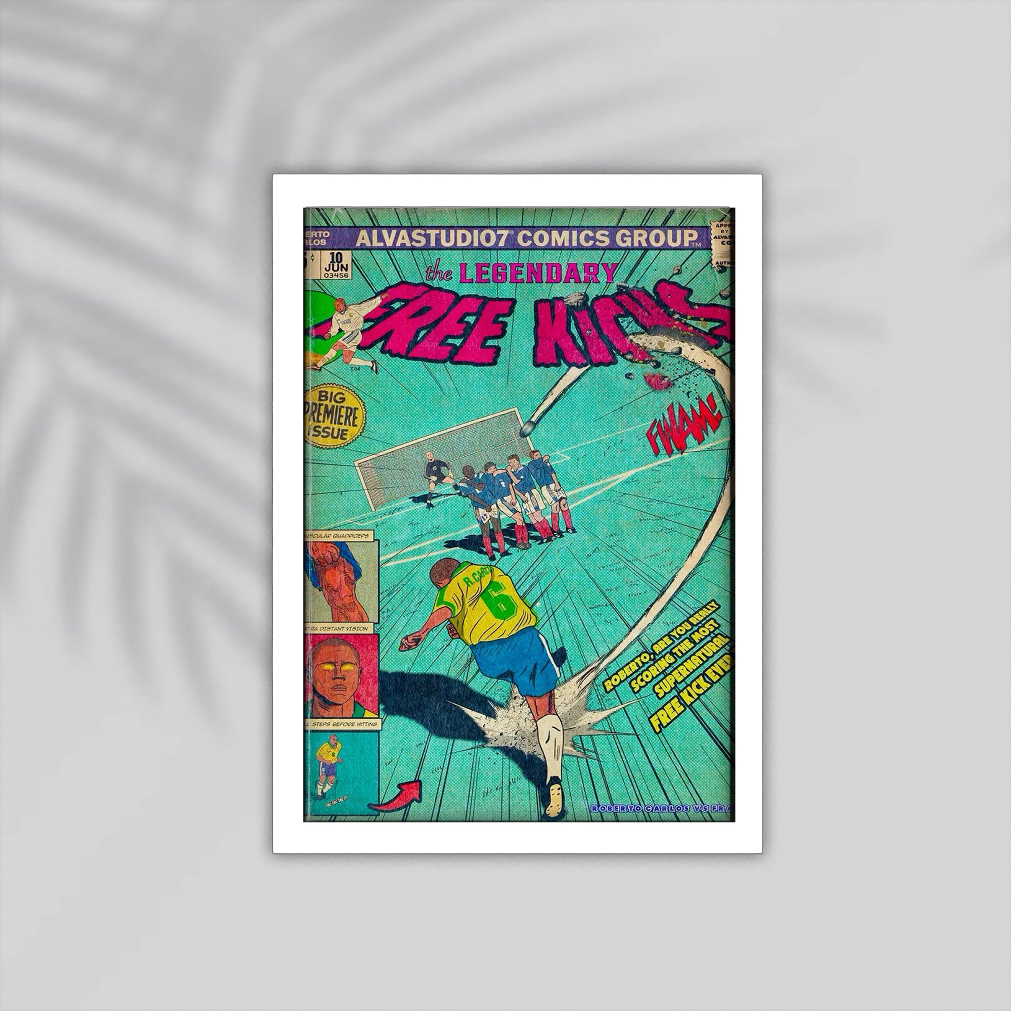 Free Kick Football Framed Poster