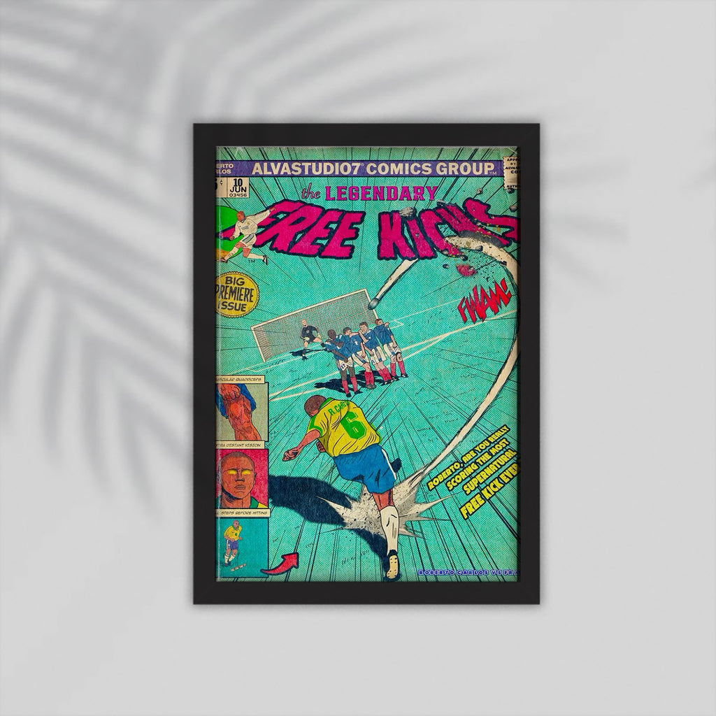 Free Kick Football Framed Poster