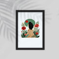Girl Flower Art Framed Poster