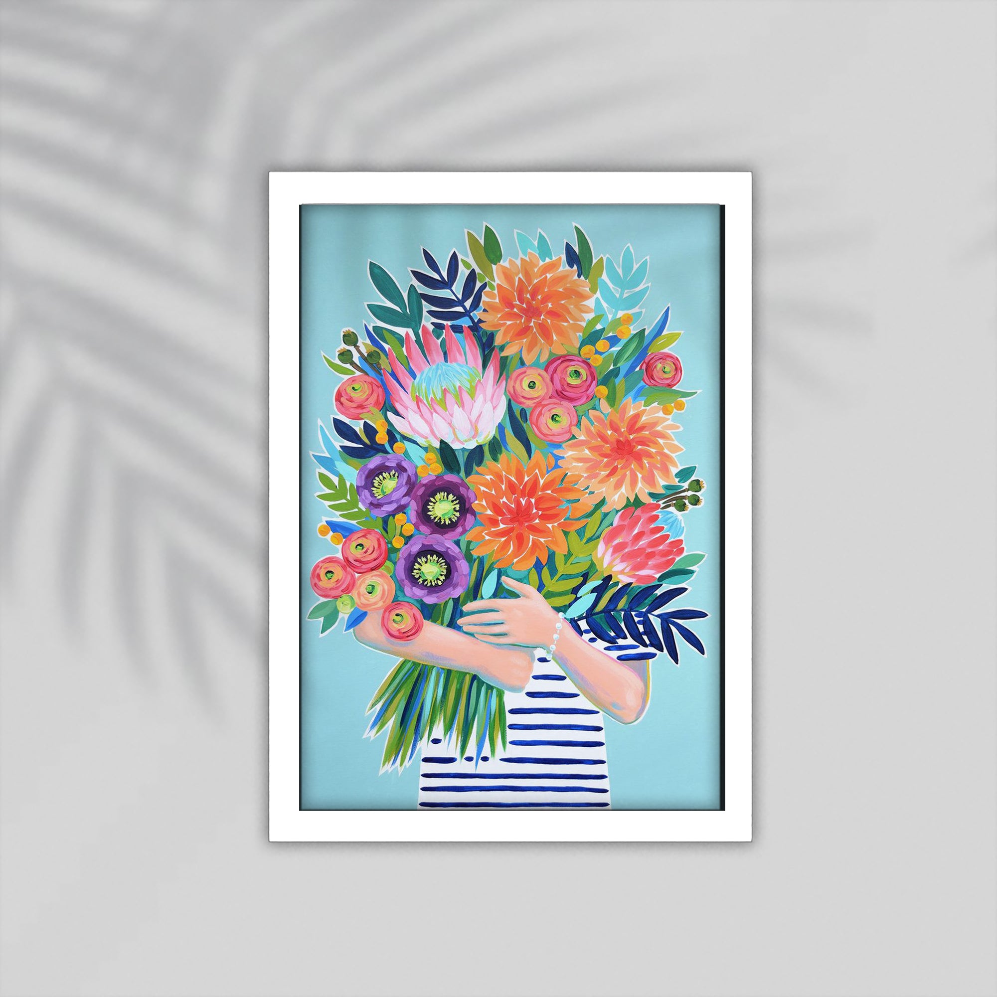 Girl Flower Framed Poster