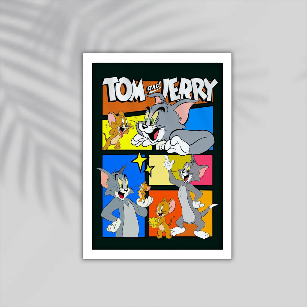 Tom Ang Jerry Cartoon Framed Poster