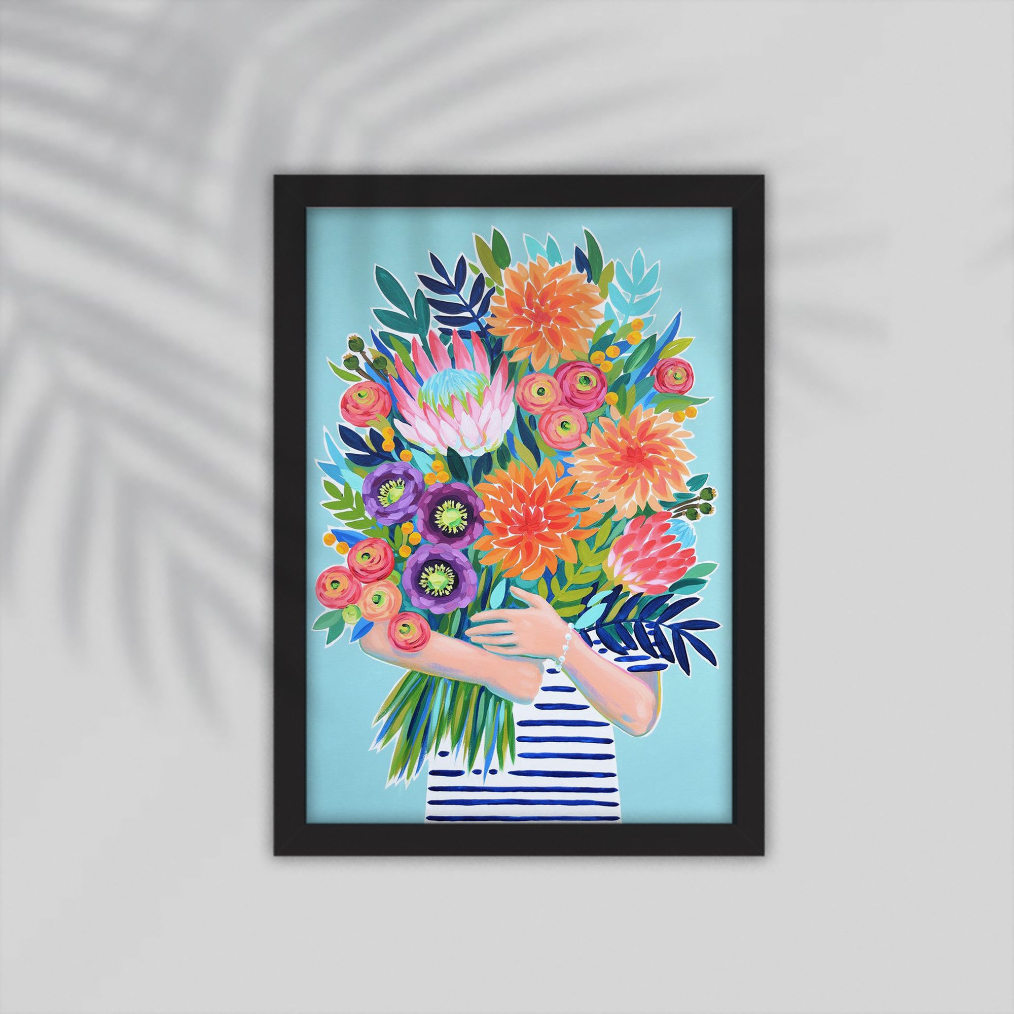 Girl Flower Framed Poster
