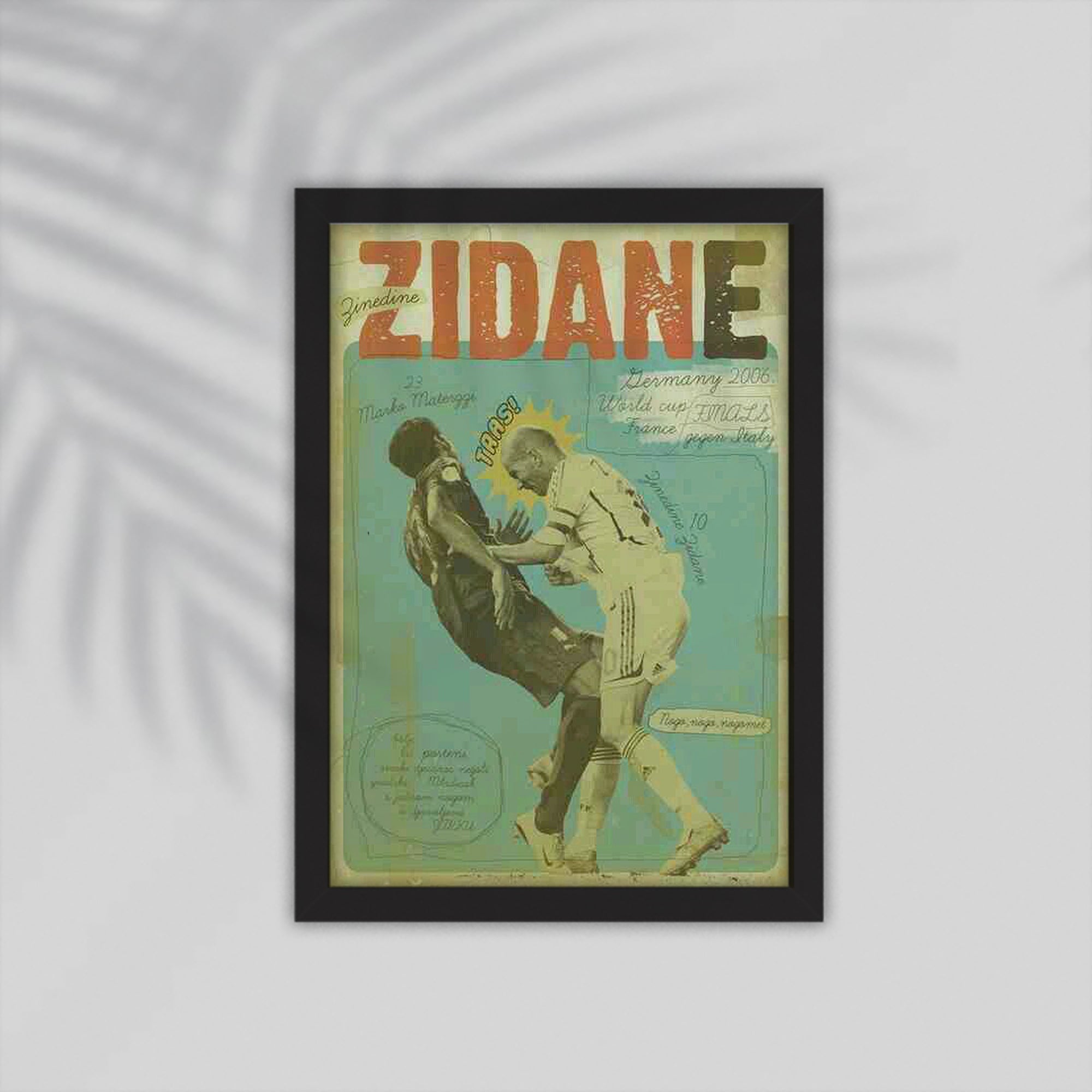 Zidane Football Framed Poster