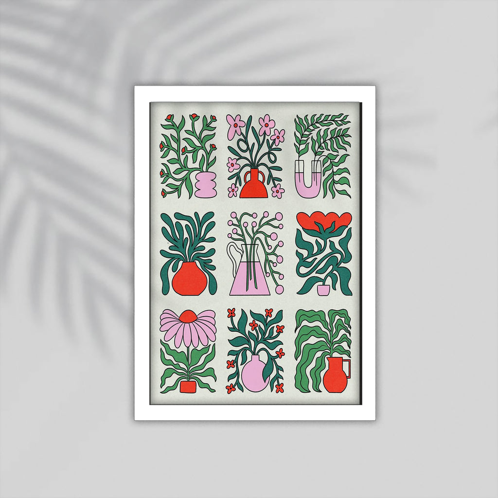 Vases Flower Framed Poster