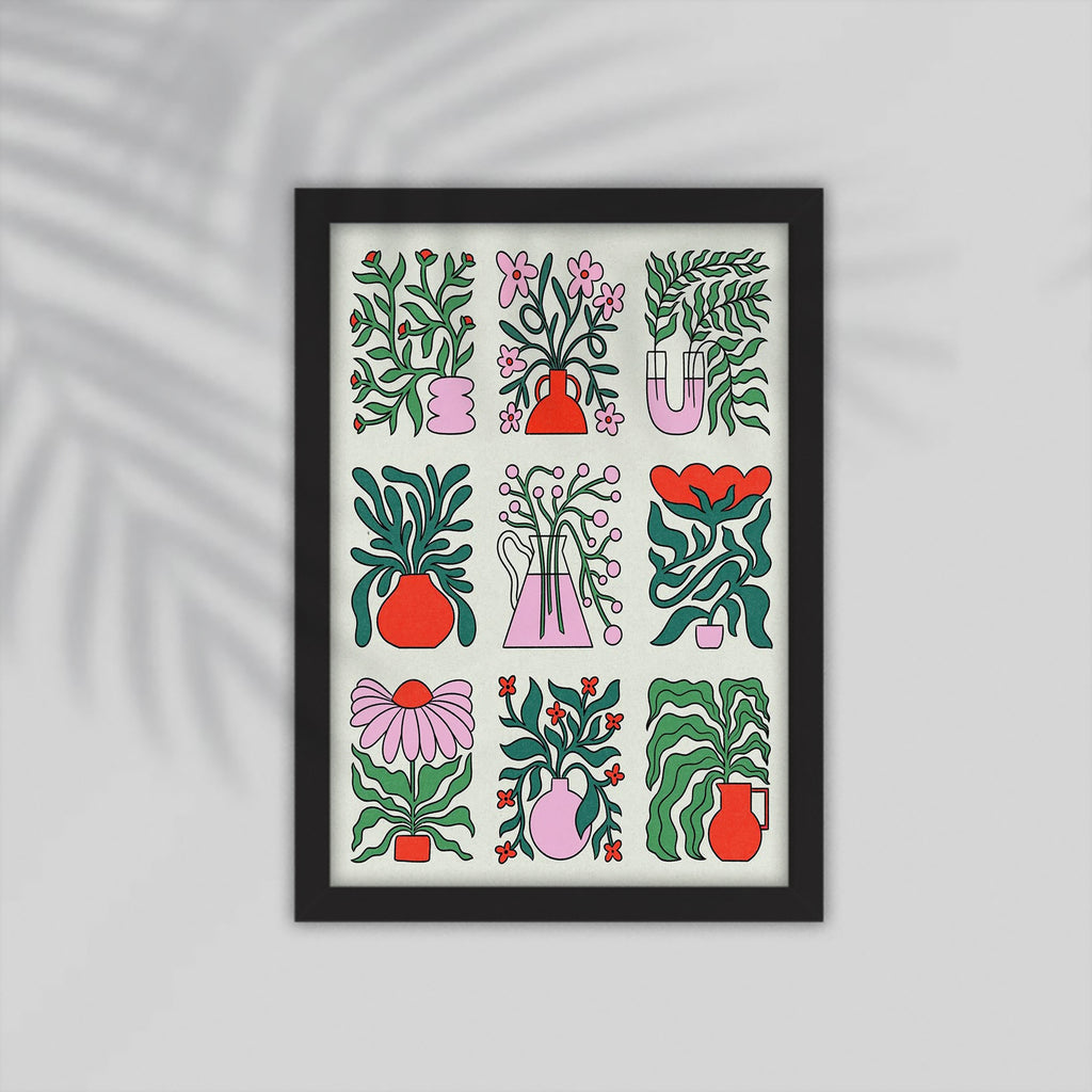 Vases Flower Framed Poster