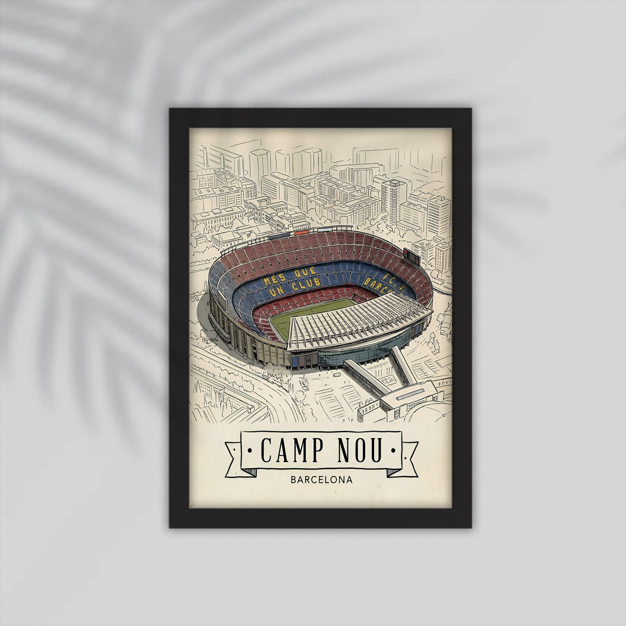 Camp Nou Football Framed Poster