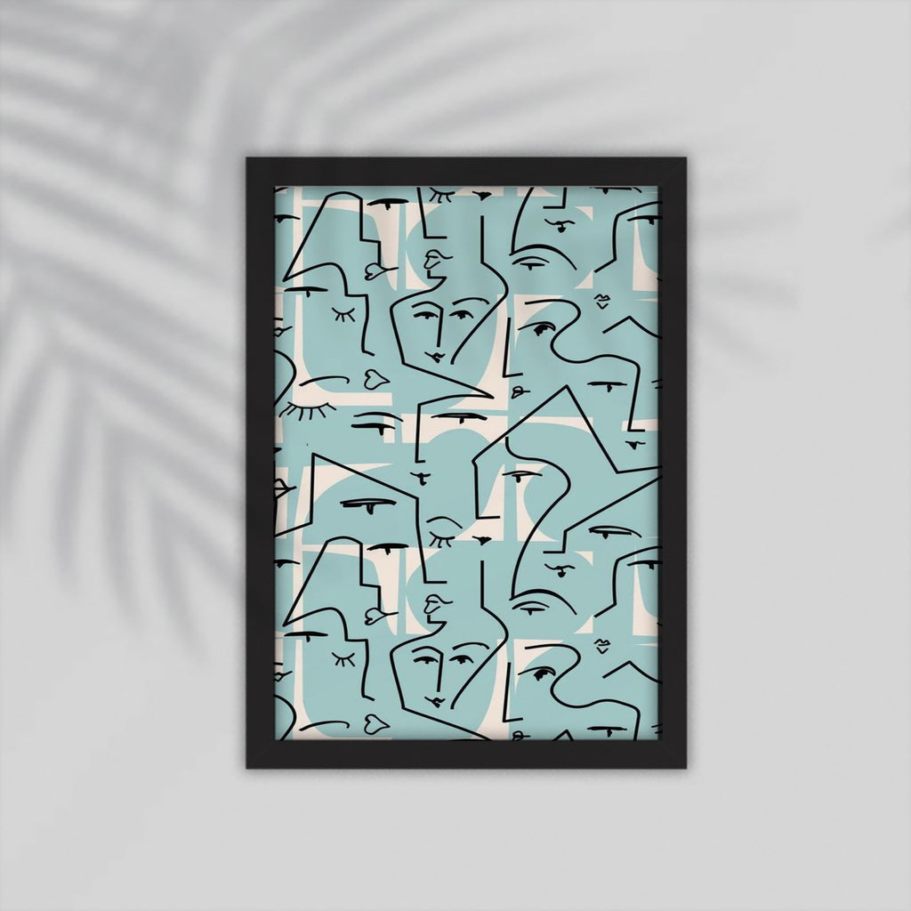 Faces Lines Simple drawings Framed Poster