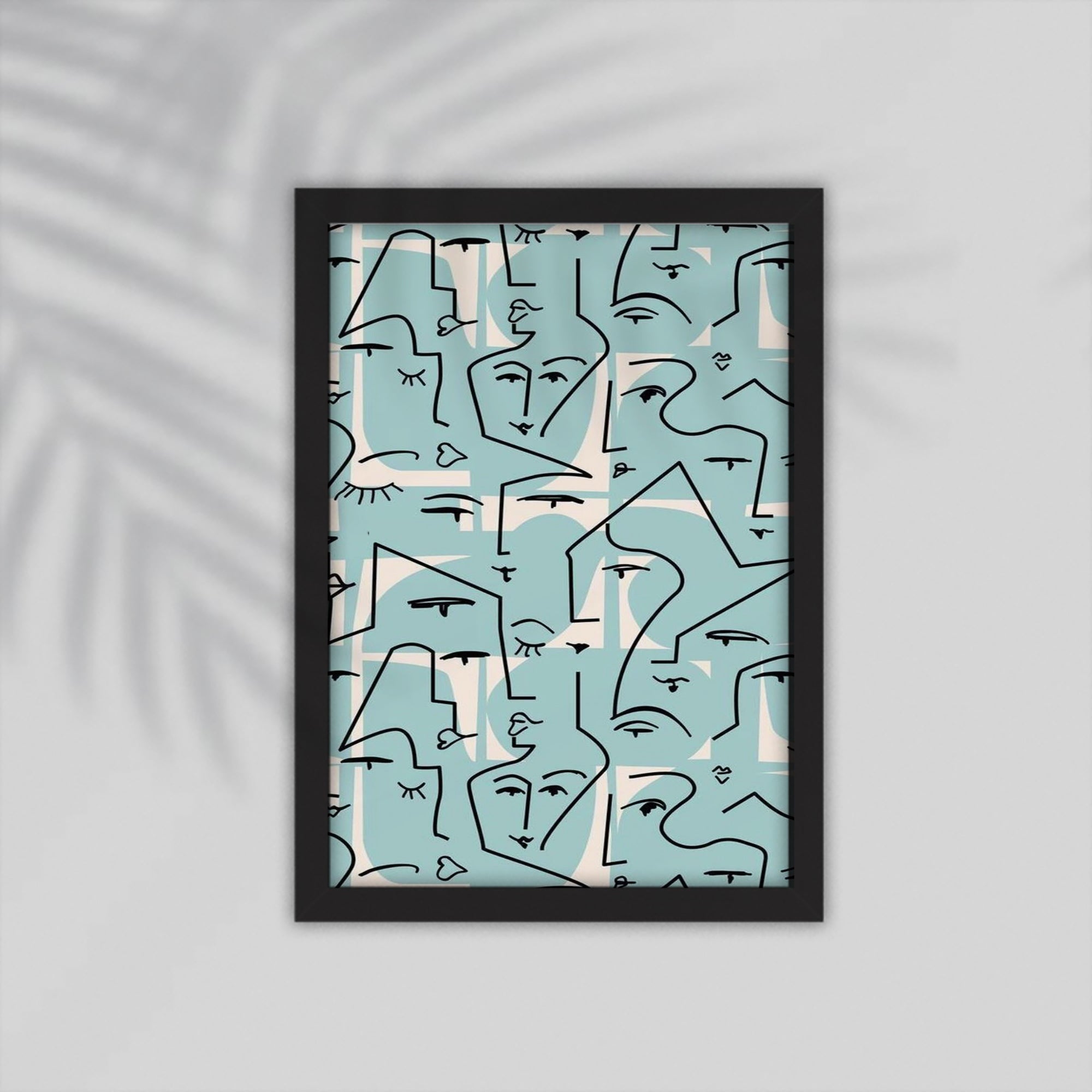 Faces Lines Simple drawings Framed Poster