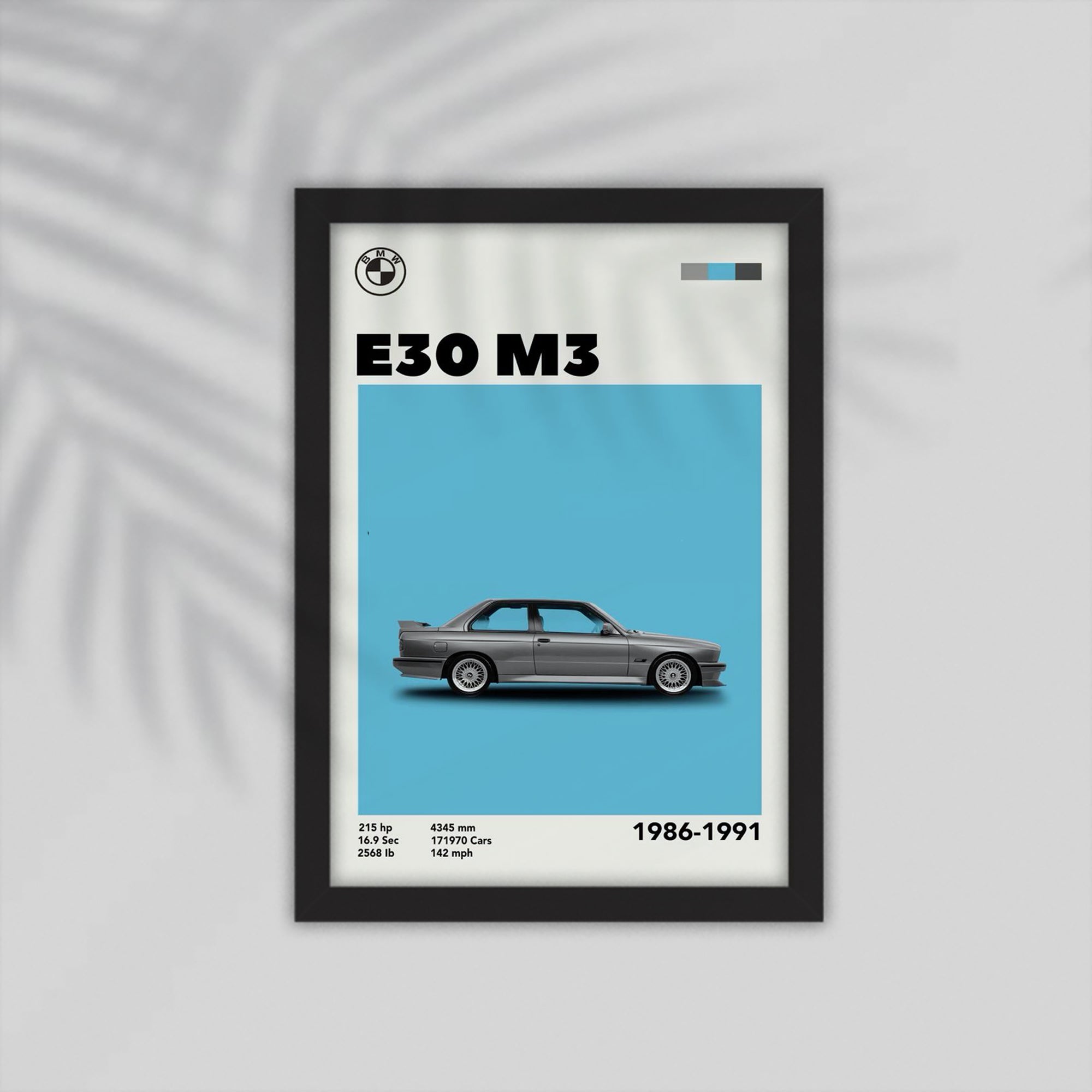 E30 M3 Car Framed Poster