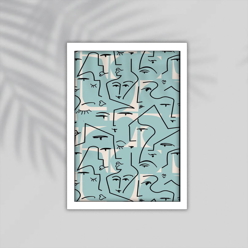 Faces Lines Simple drawings Framed Poster